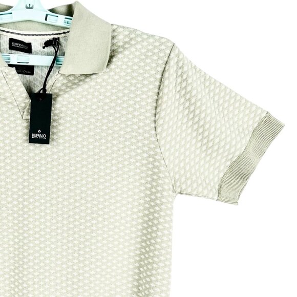 NEW/Stain Buffalo David Bitton Men's Short Sleeve Williams Green Knit Polo Small - Picture 5 of 11